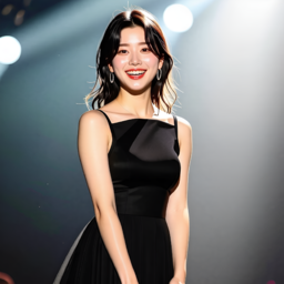 연예인, 조명, 가수, 한국, 원피스, 븰랙, 미소