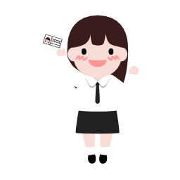 캐릭터, 행복한, 신분증, 미소, 귀여운, 수험표, 학생, 수능, 