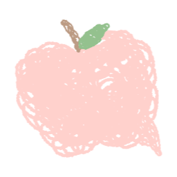 사과, 일러스트, 말풍선, 과일, 손그림, 파스텔, 귀여운