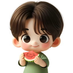 어린이, 아이, 여름, 과일, 수박, 수박을먹는, 수박을좋아하는, 수박을들고있는, 여름과일, 귀여운, 사랑스러운, 3d, 3d일러스트, 아이캐릭터, 캐릭터, 수박조각, anime, cartoon, 만화스타일, 입체, 입체캐릭터, 과일을먹는, 시원한, 계절, 시즌, 계절과일