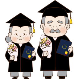 노인, 노인대학, 졸업, 축하, 꽃, 졸업장, 졸업식, 시니어, 학사모