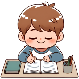공부하는, 학생, 아이, 캐릭터, 공부중, 책상, 책보는