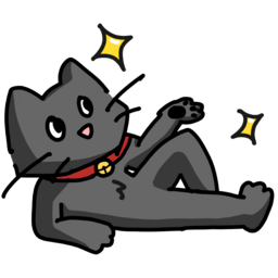 고양이, 누운, 까만, 빛나는, 일러스트