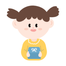 여자아이, 생일선물, 웃는아이, 생일파티, 선물박스, 선물받는아이, 어린이, 유치원생, 손그림