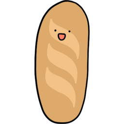 빵, 음식, 바게트, 빵캐릭터, 웃고있는빵