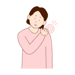 어깨, 통증, 캐릭터, 핑크, 감정, 건강, 의학