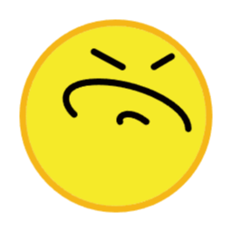 스마일, 노란색, 이모티콘, 이모지, 삐짐, 감정, 흥, 삐죽, 부정, 마음