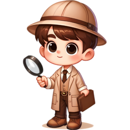 illustration, cute, adorable, character, 3d, anime, style, career, boy, magnifying, glass, research, scientist, dream, holding, 3D, 일러스트, 귀여운, 사랑스러운, 캐릭터, 직업, 남자아이, 돋보기, 연구, 과학자, 꿈, 들고, 있는, 탐험