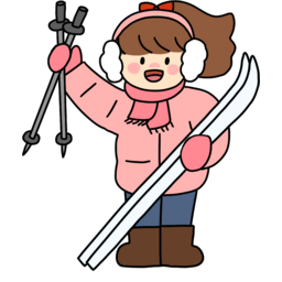 여자아이, 초등학생, 소녀, 손흔드는여자아이, 스키, 스키강습, 겨울캠프, 겨울방학캠프, 스키들고있는여자아이