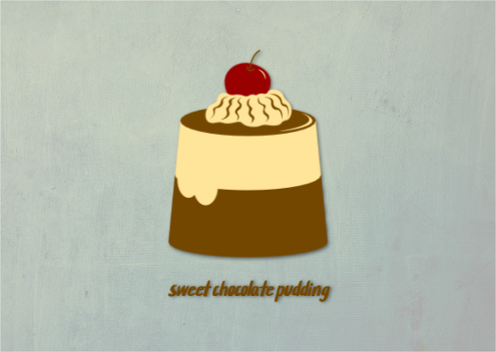스위트 초콜릿 푸딩 일러스트 카드