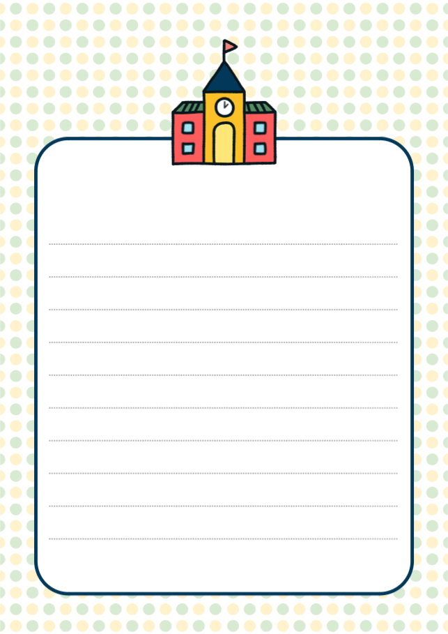 학교 일러스트 편지지