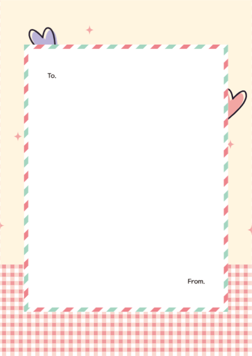 하트 체크 편지지