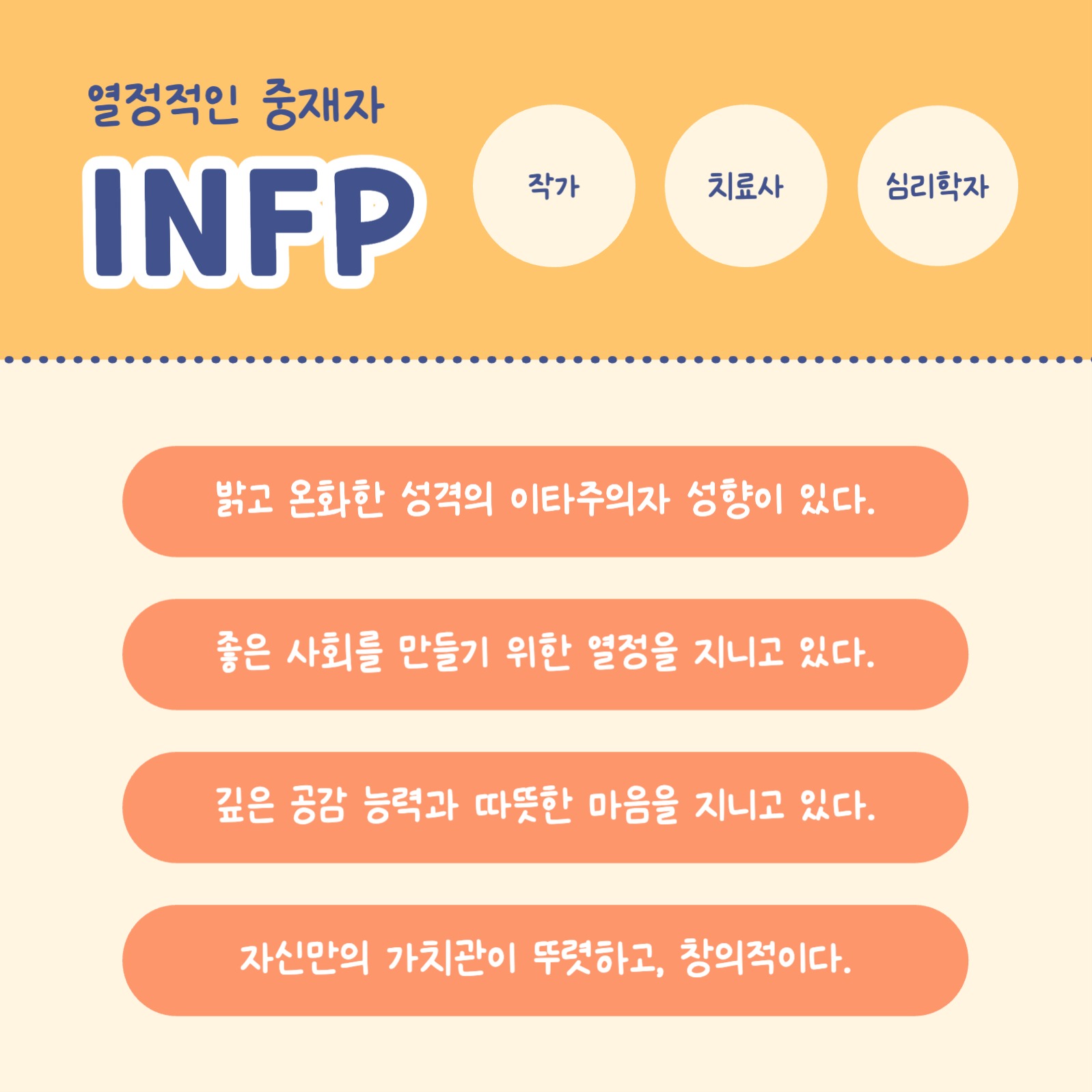 MBTI 성향별 직업 추천 카드뉴스