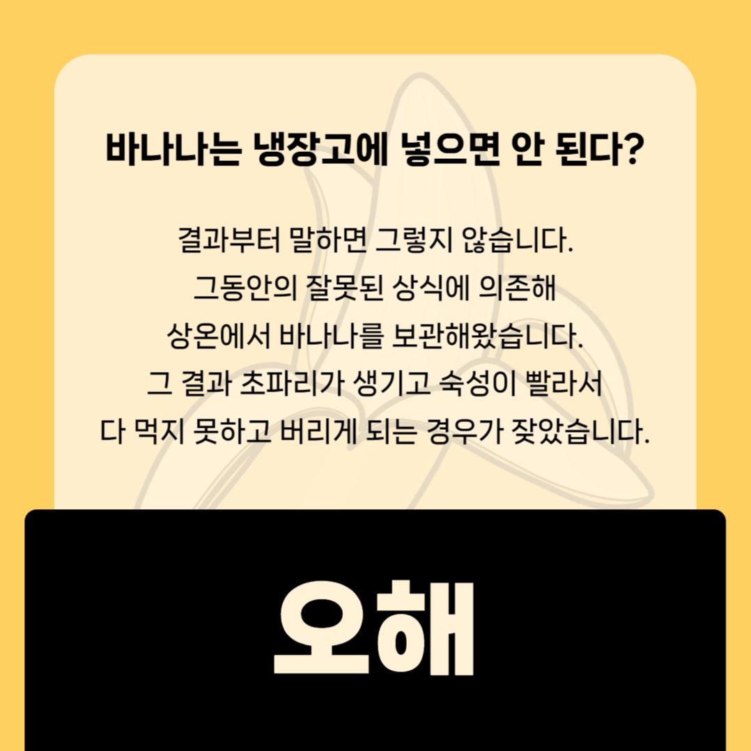 바나나 보관방법 카드뉴스
