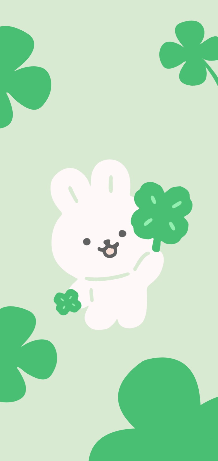 행운의 클로버 토끼 배경화면