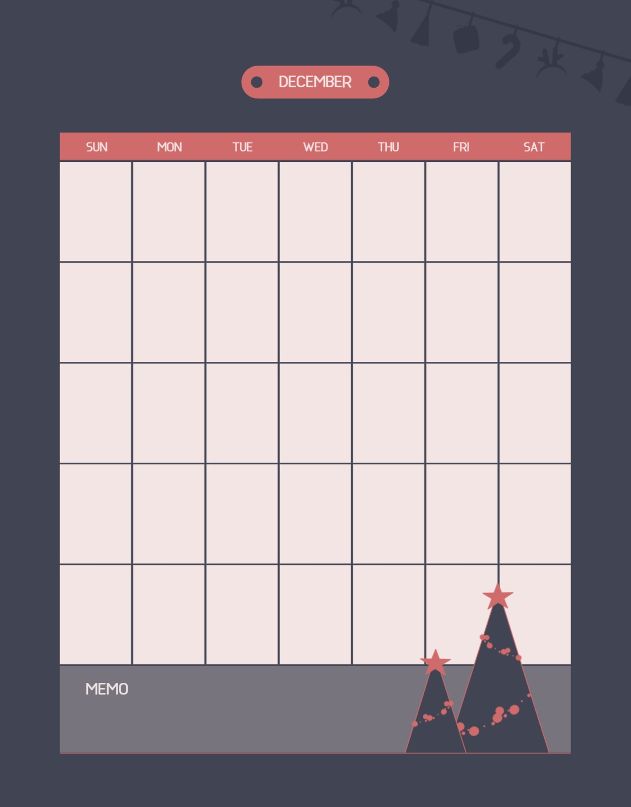 크리스마스 월간 플래너 굿노트