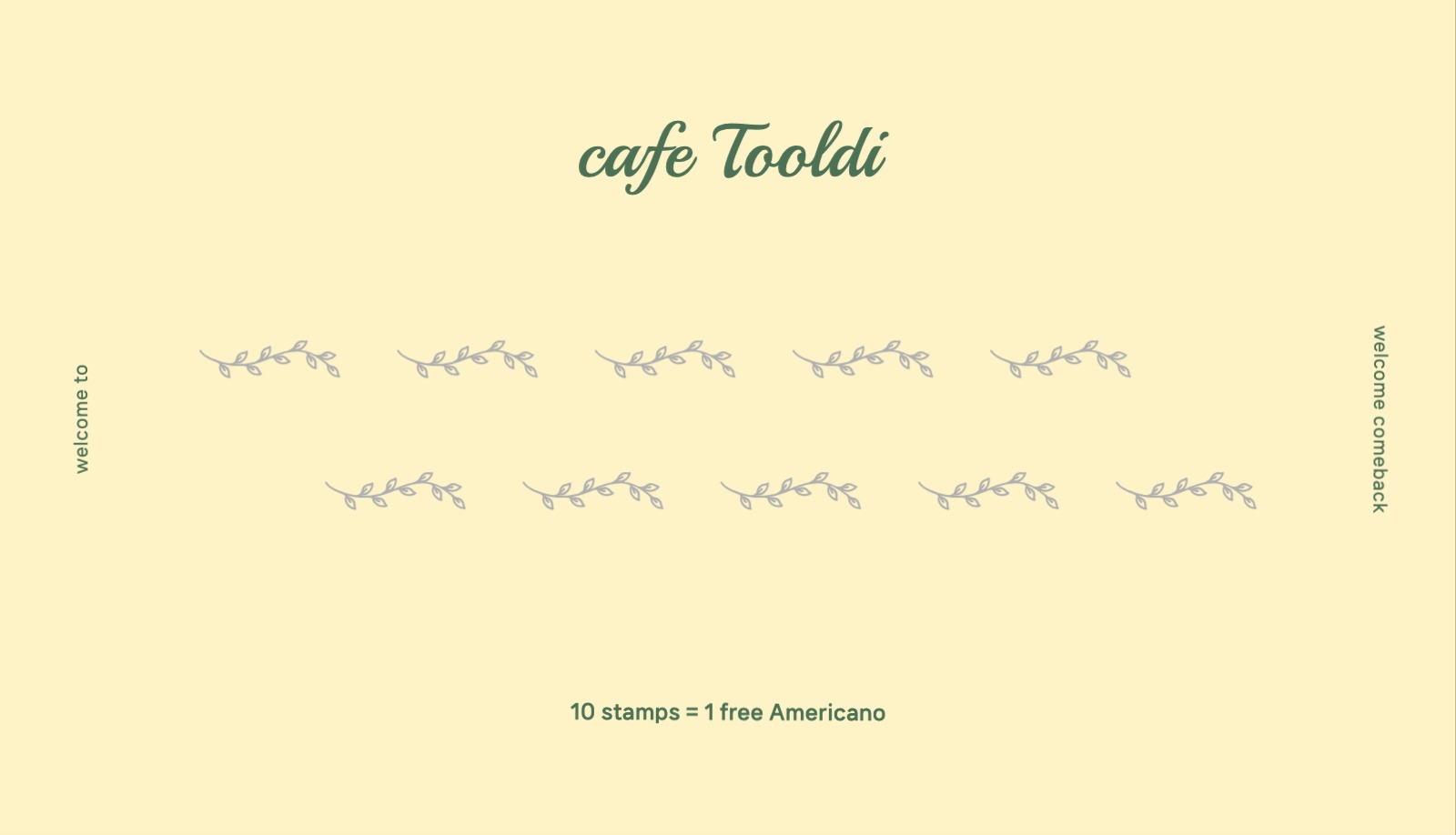 카페 마일리지 스탬프 카드