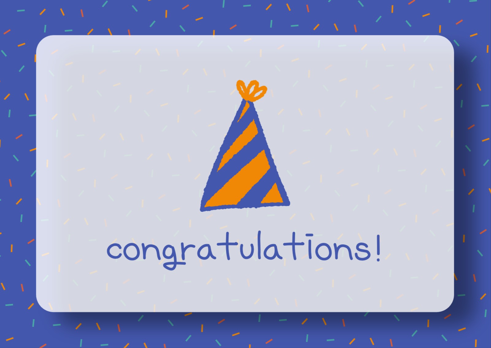 고깔모자 축하 엽서 카드