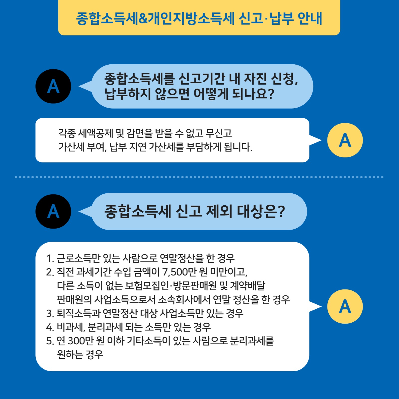 종합소득세 & 개인지방소득세 안내