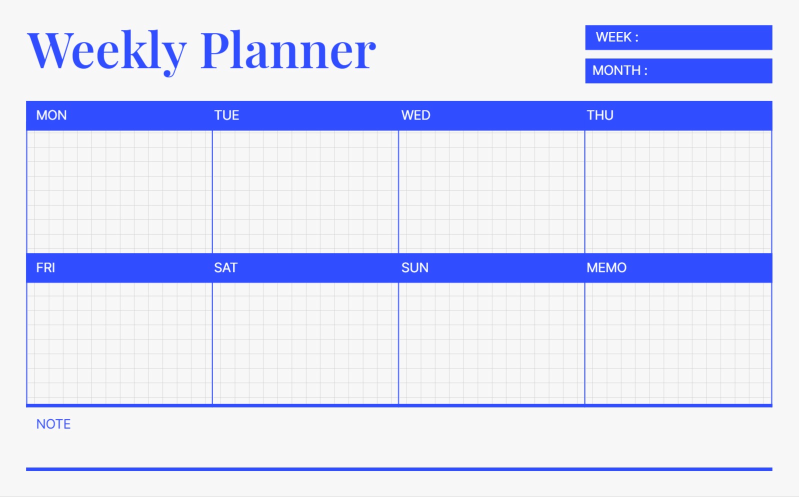 심플한 블루 굿노트 템플릿
