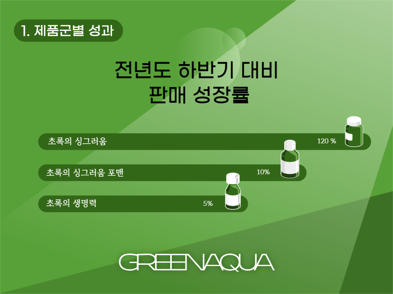 그린아쿠아 판매 성과 피피티