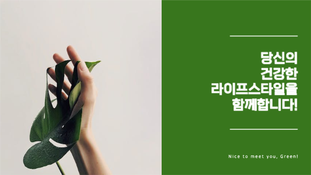 건강한 라이프스타일 제안 프레젠테이션