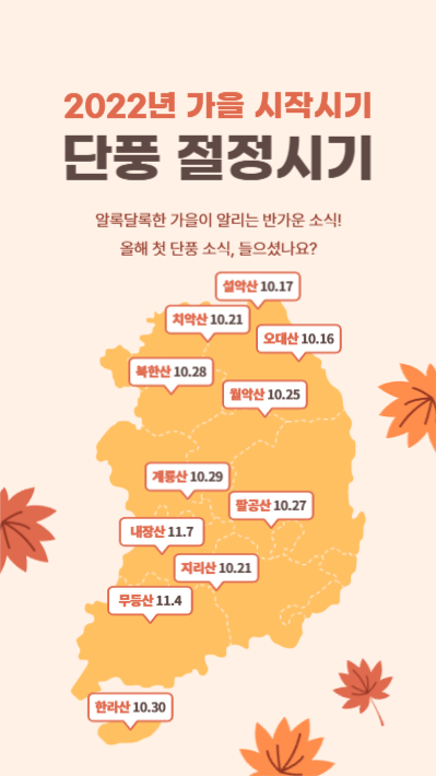 단풍 절정시기