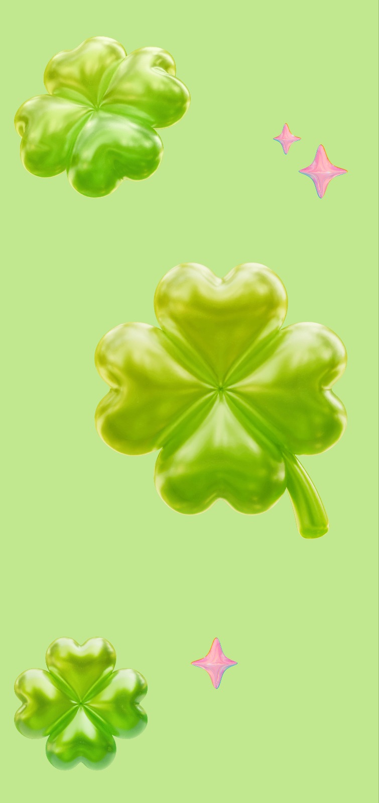 3D 행운 클로버 배경화면