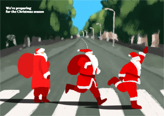 크리스마스를 준비하는 산타 엽서