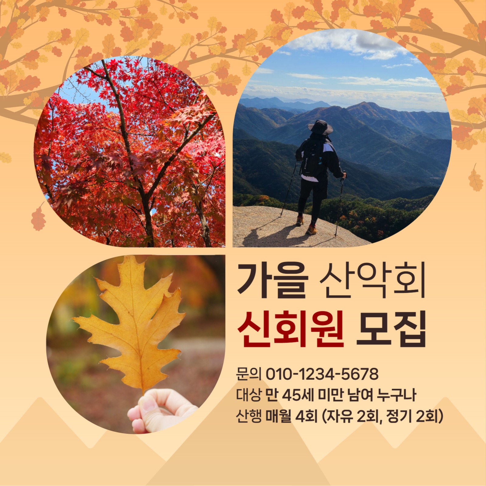 가을 산악회 회원모집