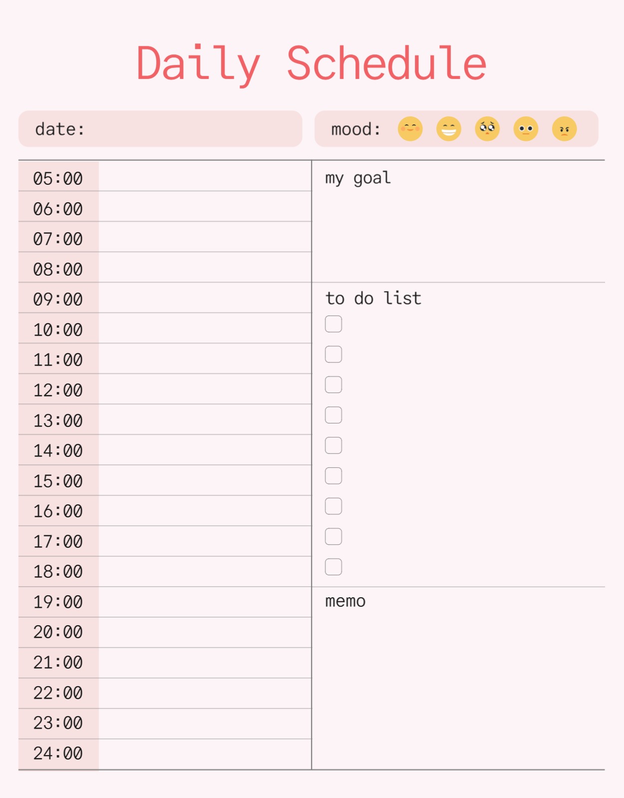 데일리 스케줄러 굿노트 플래너