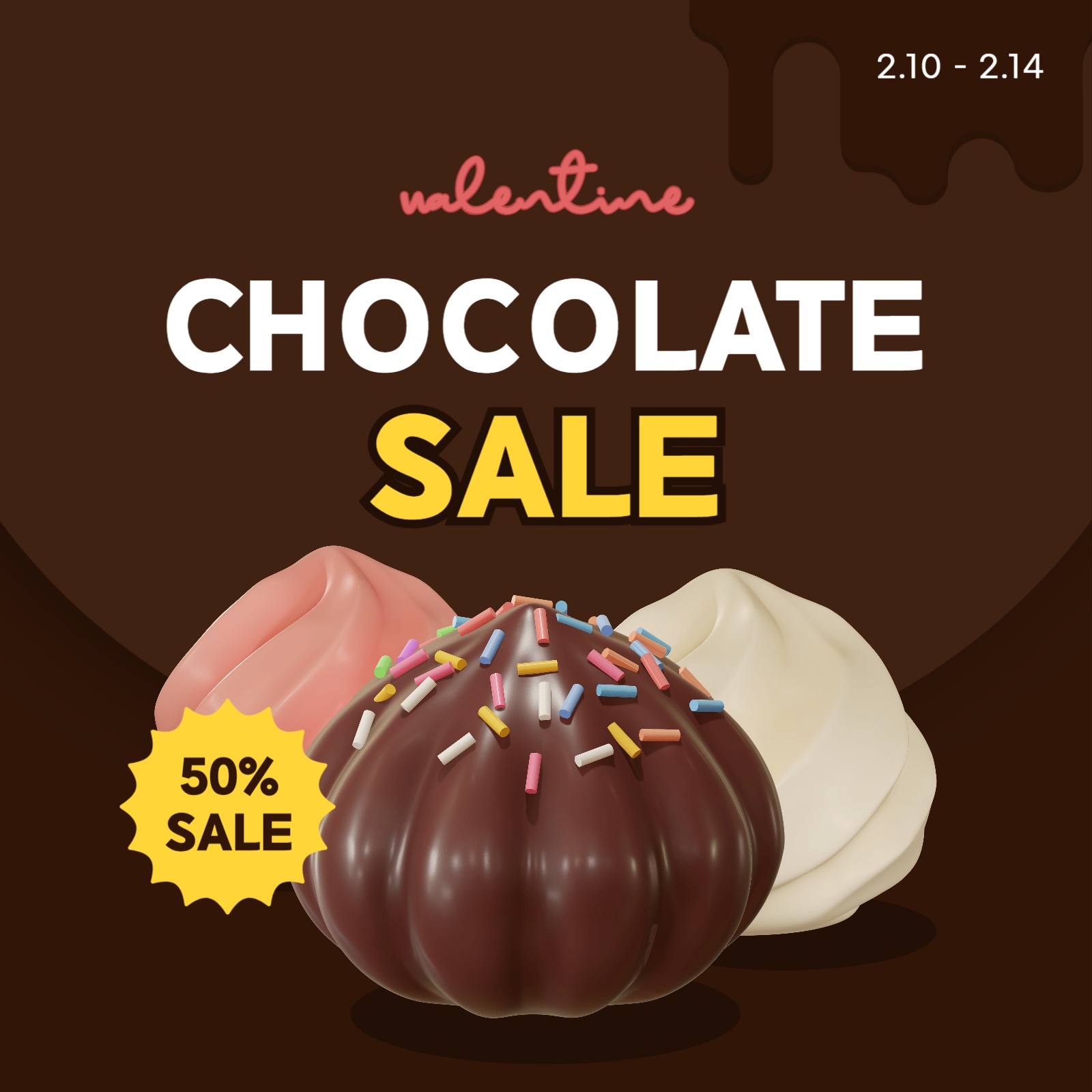 발렌타인 초콜렛 50% 세일