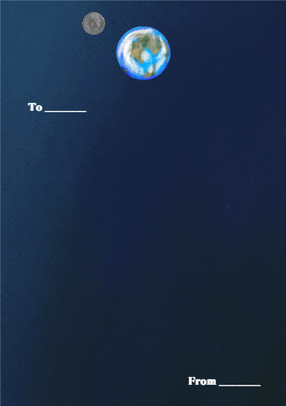 지구와 달 편지지