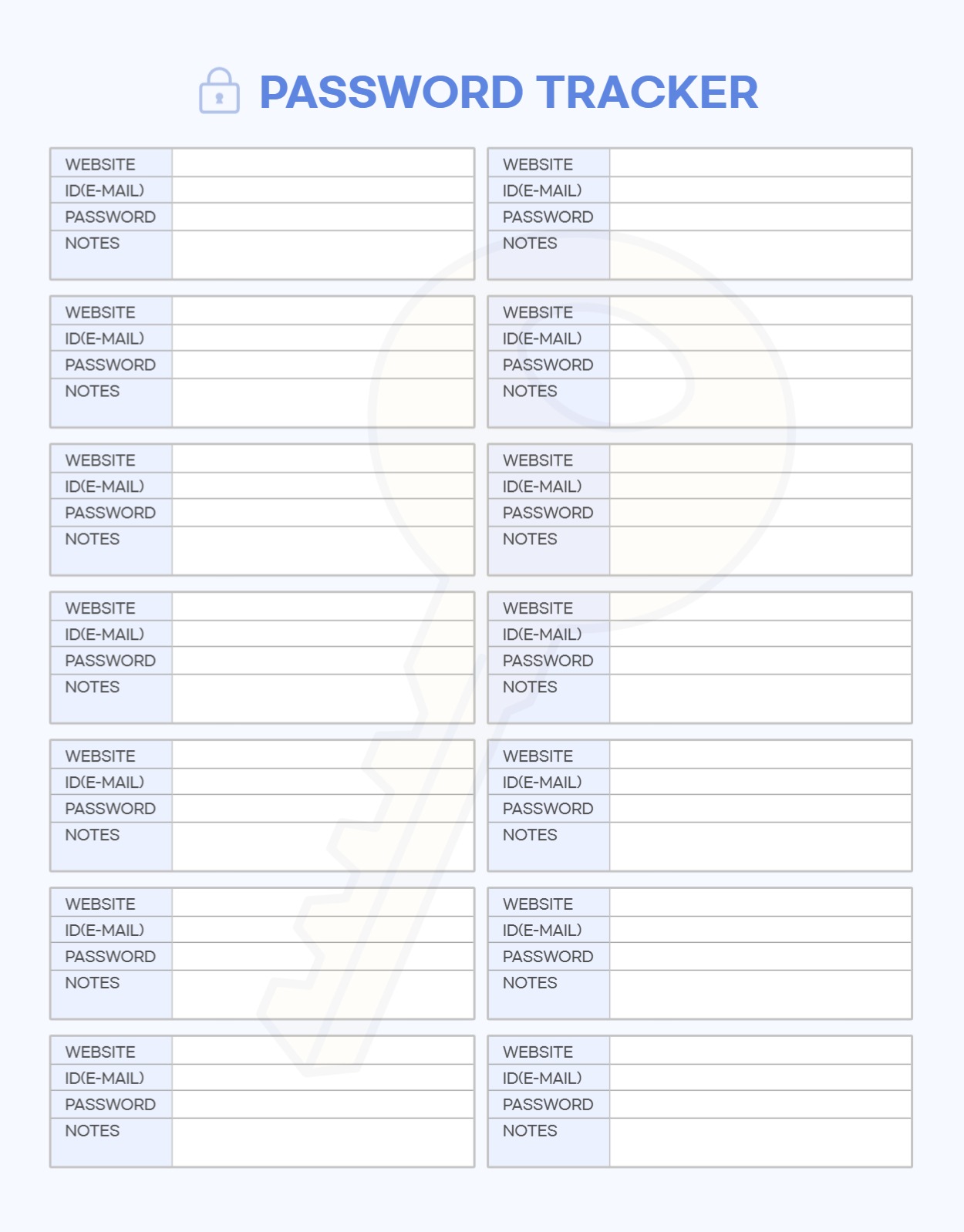 웹사이트 비밀번호 기록 굿노트 속지