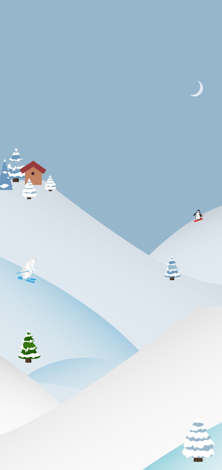 스키 눈쌓인 겨울풍경 배경화면