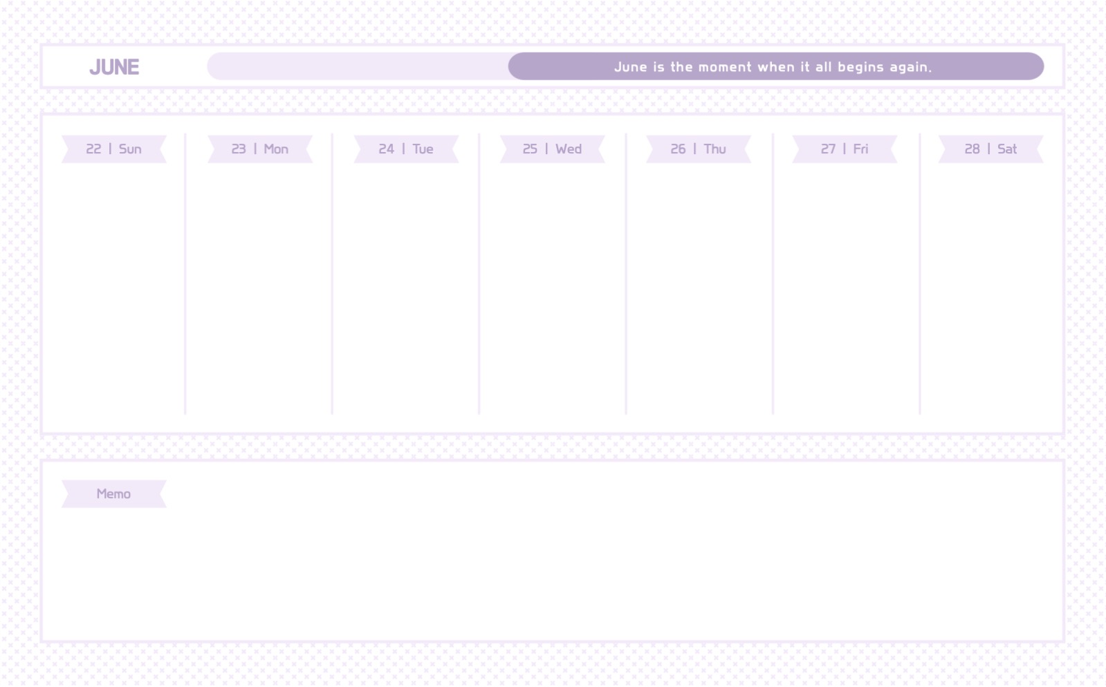 연보라 심플 주간 계획표 속지 굿노트