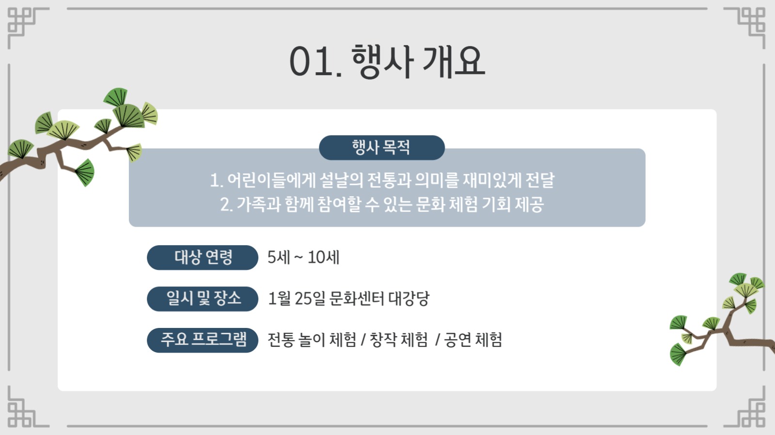 설날 어린이 행사 기획 ppt