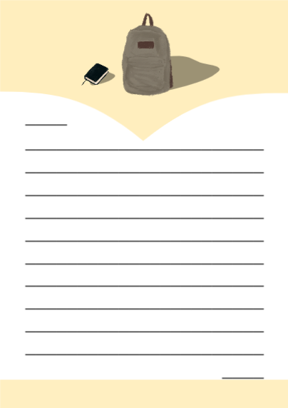 가방과 책 엽서