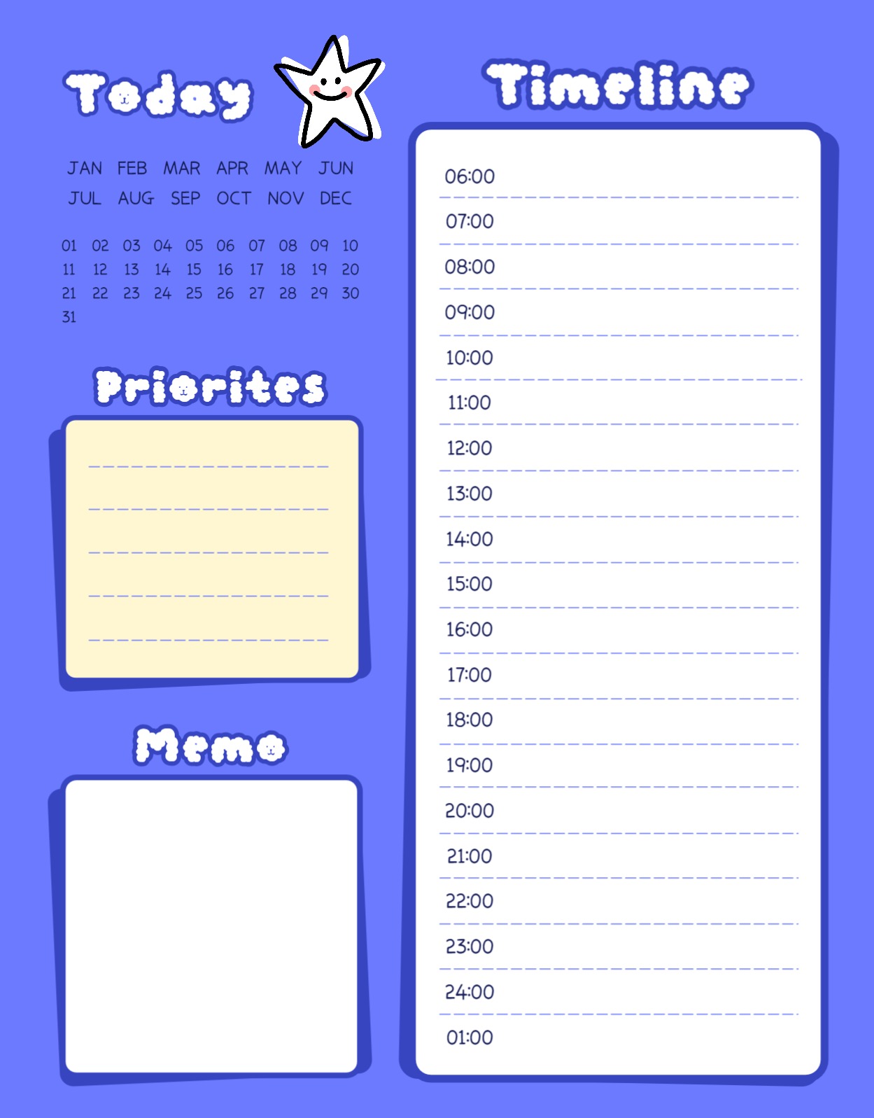 만년 하루 간단내용 플래너