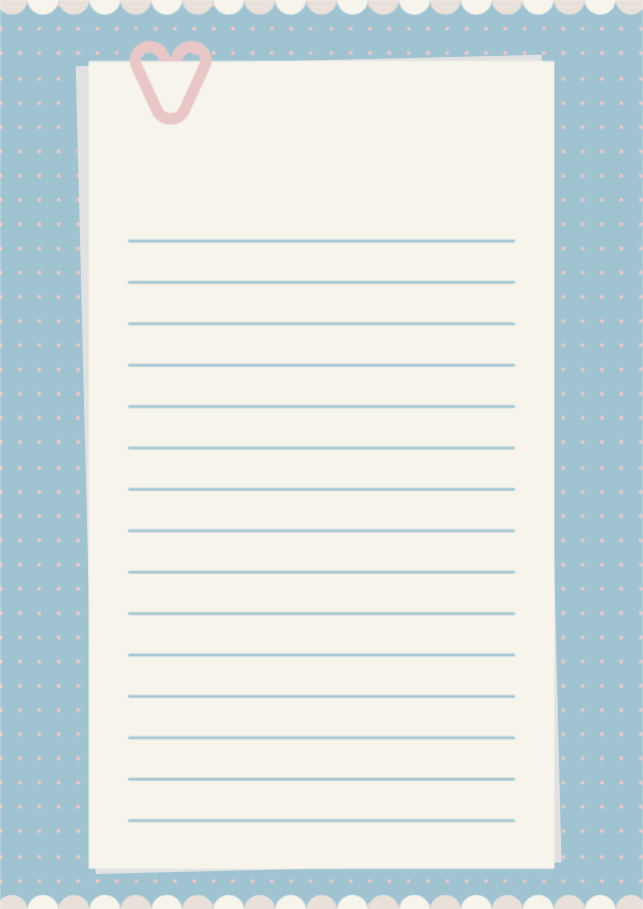 하트 클립 편지지