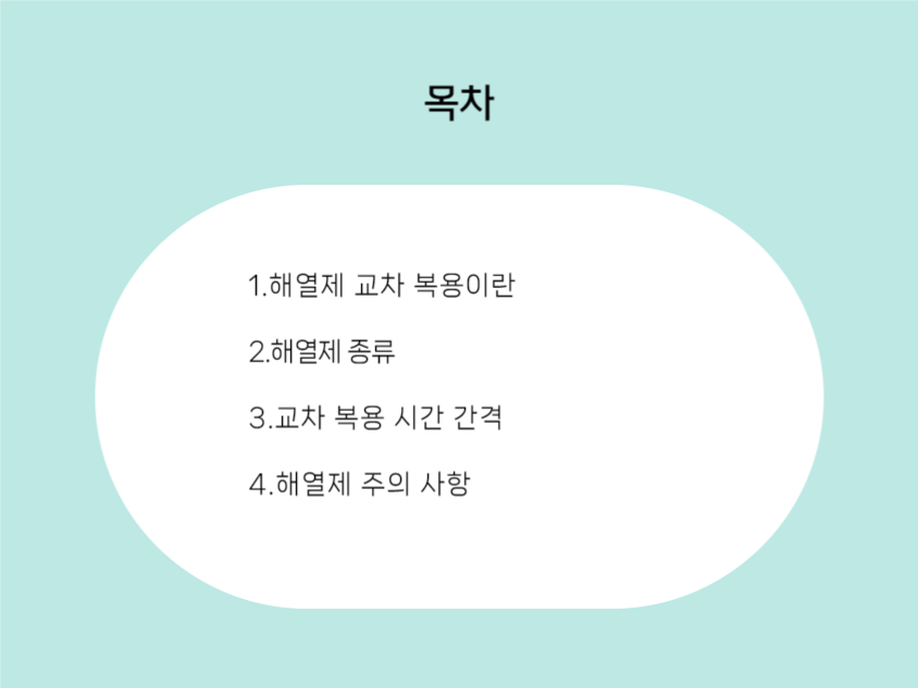 해열제 교차복용 방법 프레젠테이션