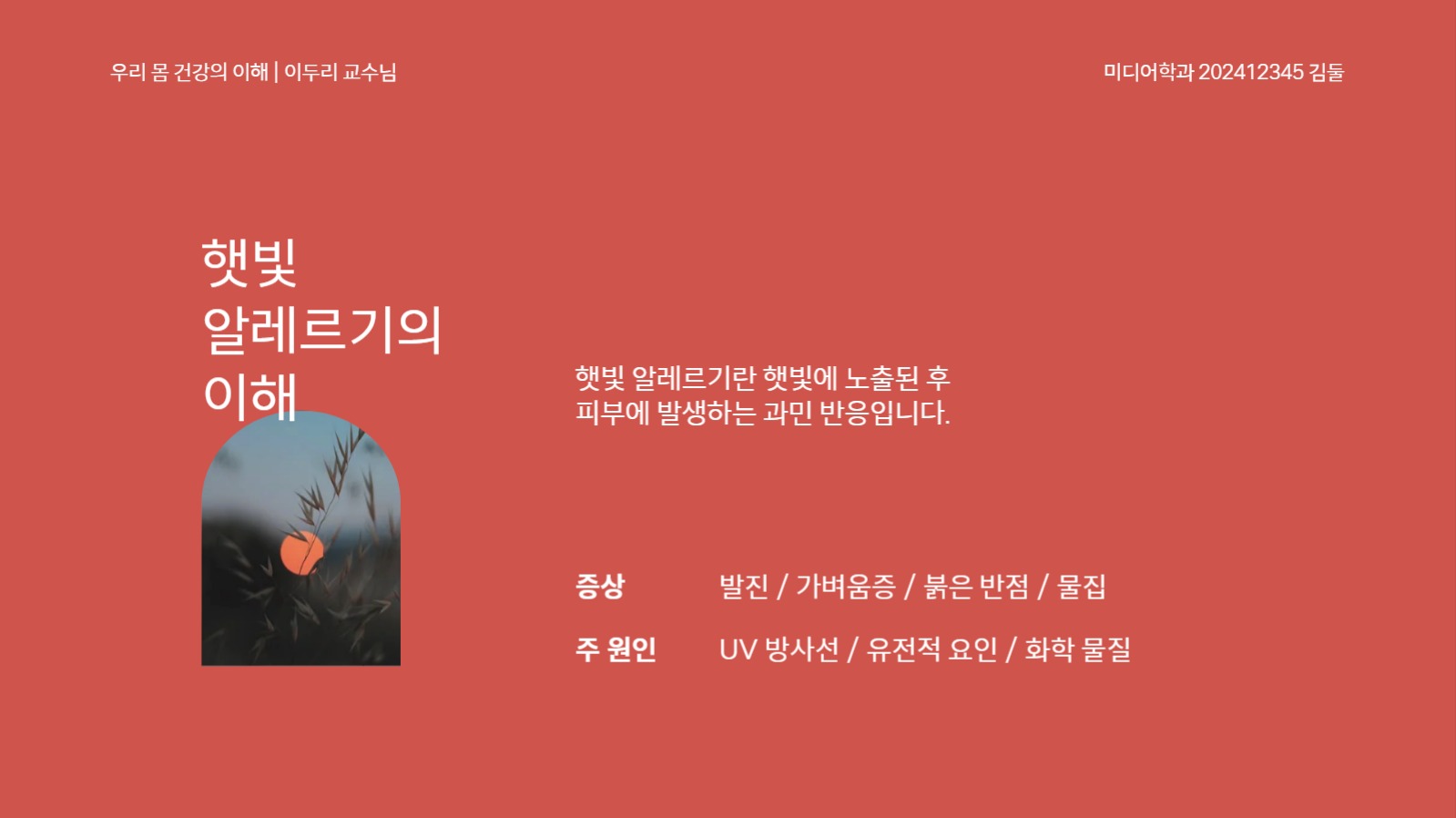 붉은색 심플한 사진 프레젠테이션