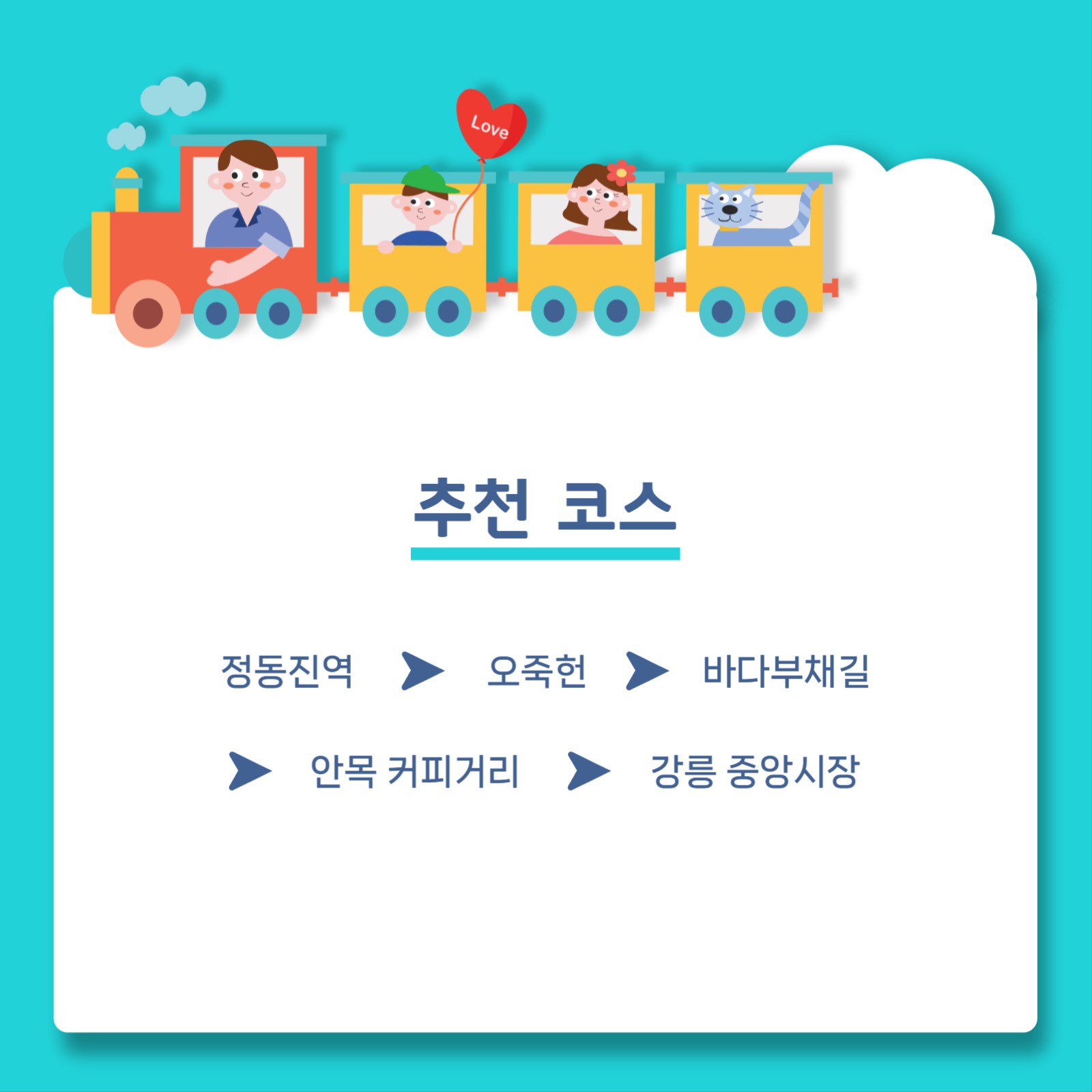 강릉 기차여행 코스 카드뉴스