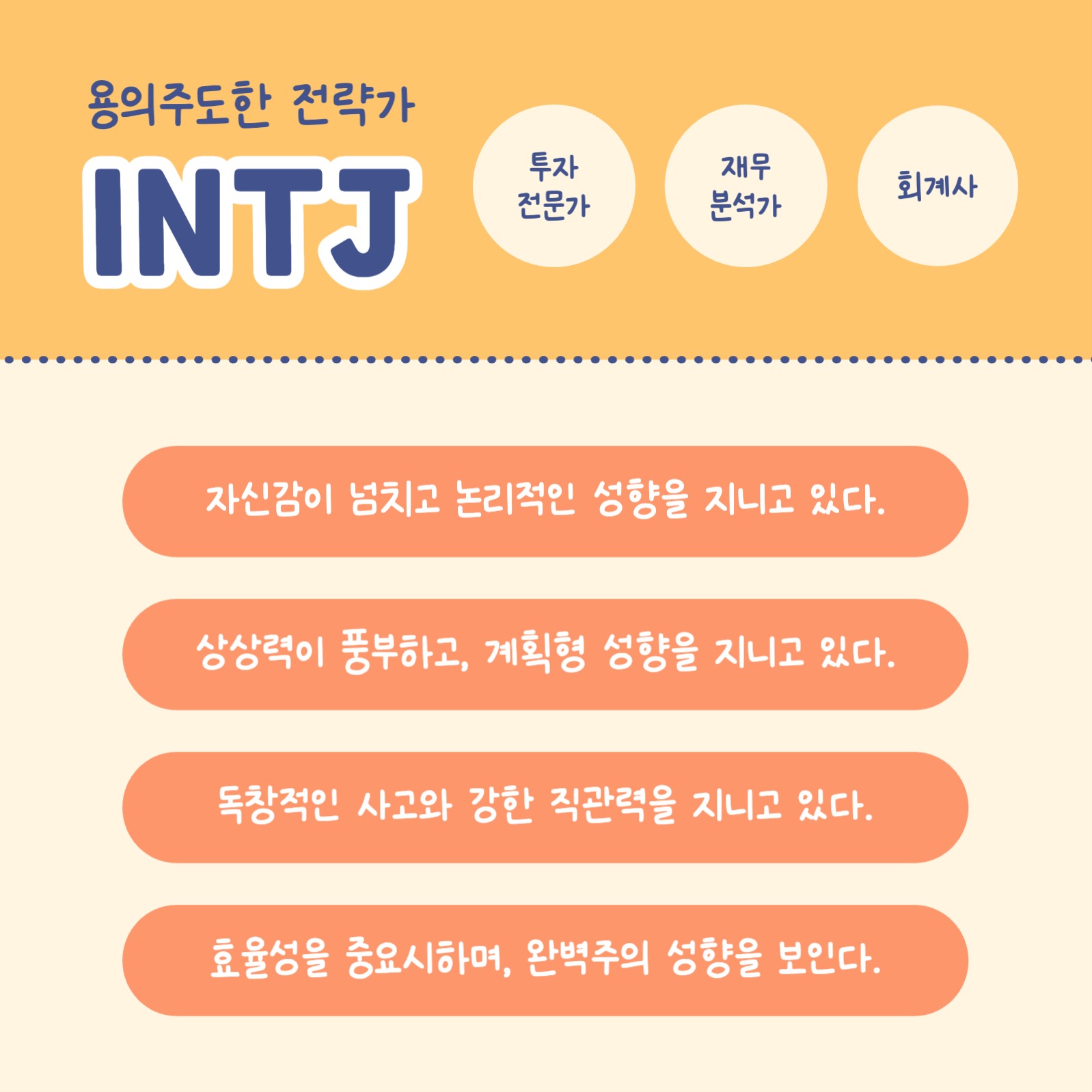 MBTI 성향별 직업 추천 카드뉴스