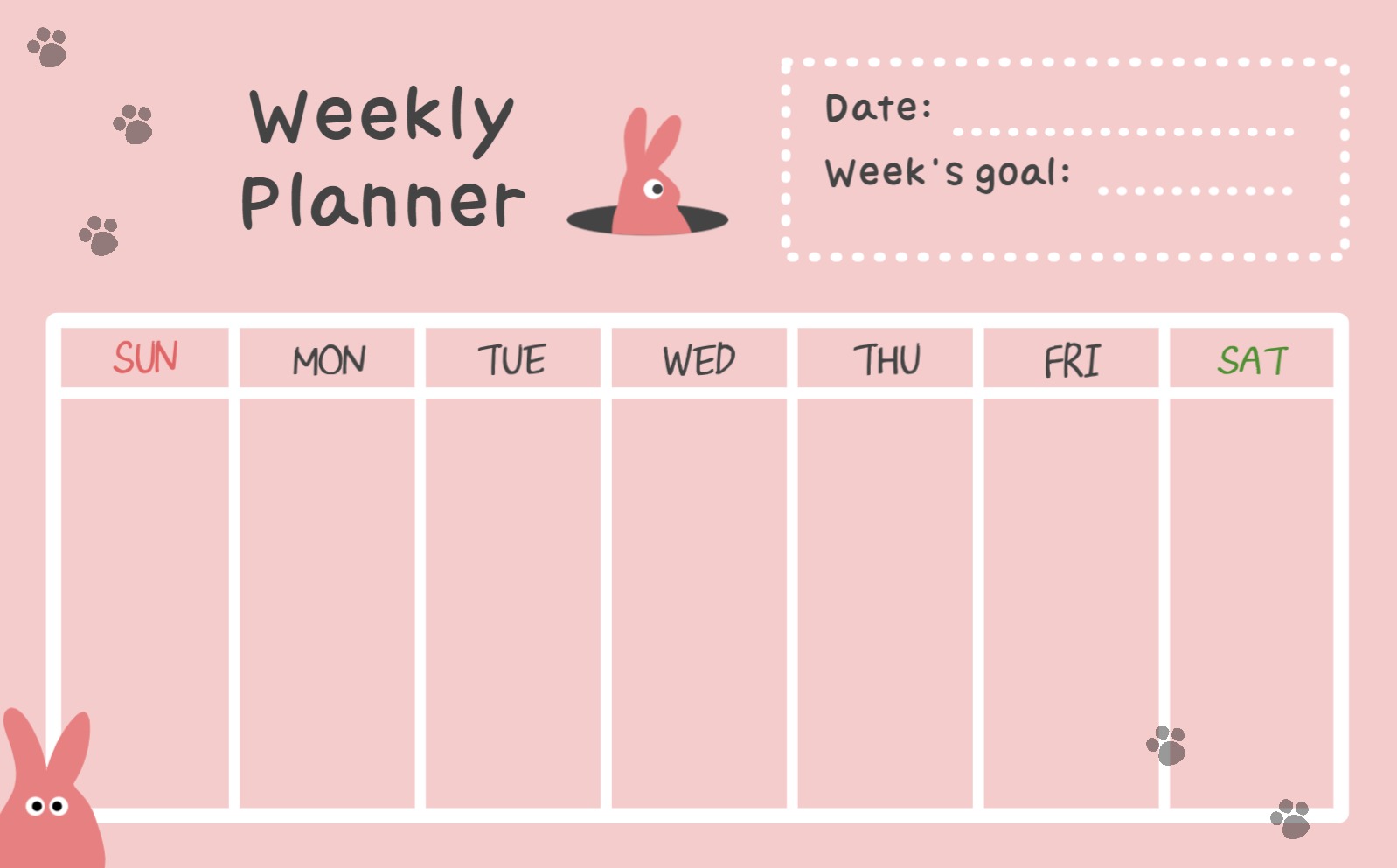 토끼씨위클리플래너