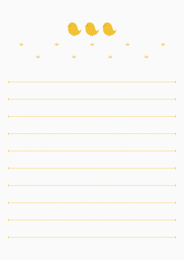 귀여운 병아리 일러스트 편지지