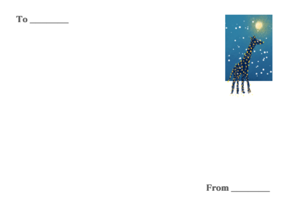 크리스마스 기린 전구 장식 엽서