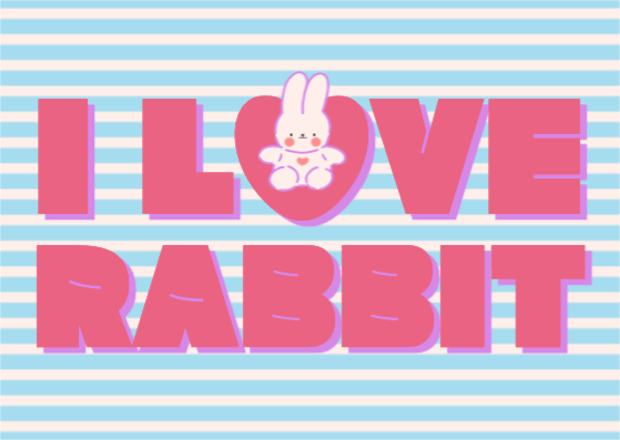 아이 러브 래빗 엽서 카드