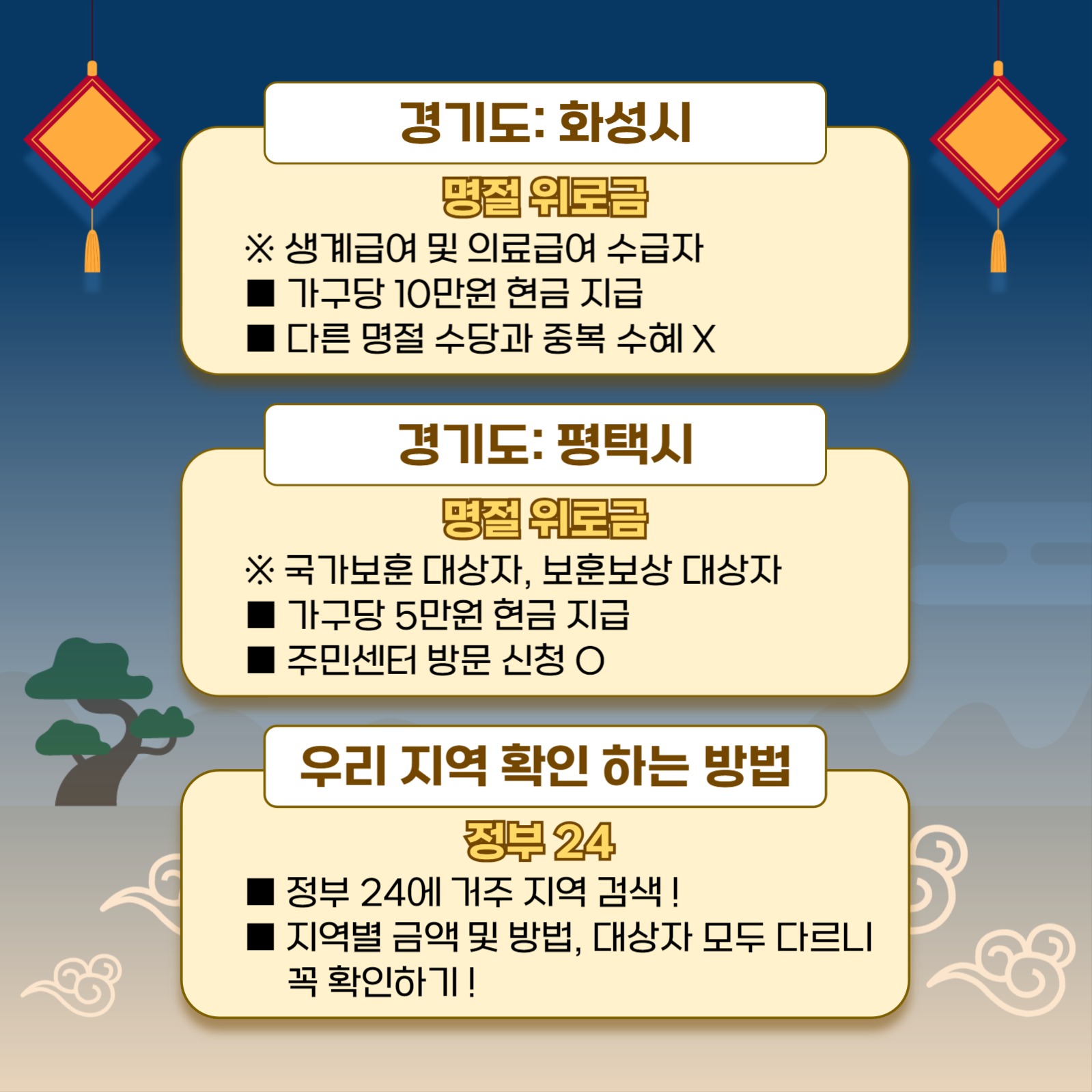 추석 지원금 정리