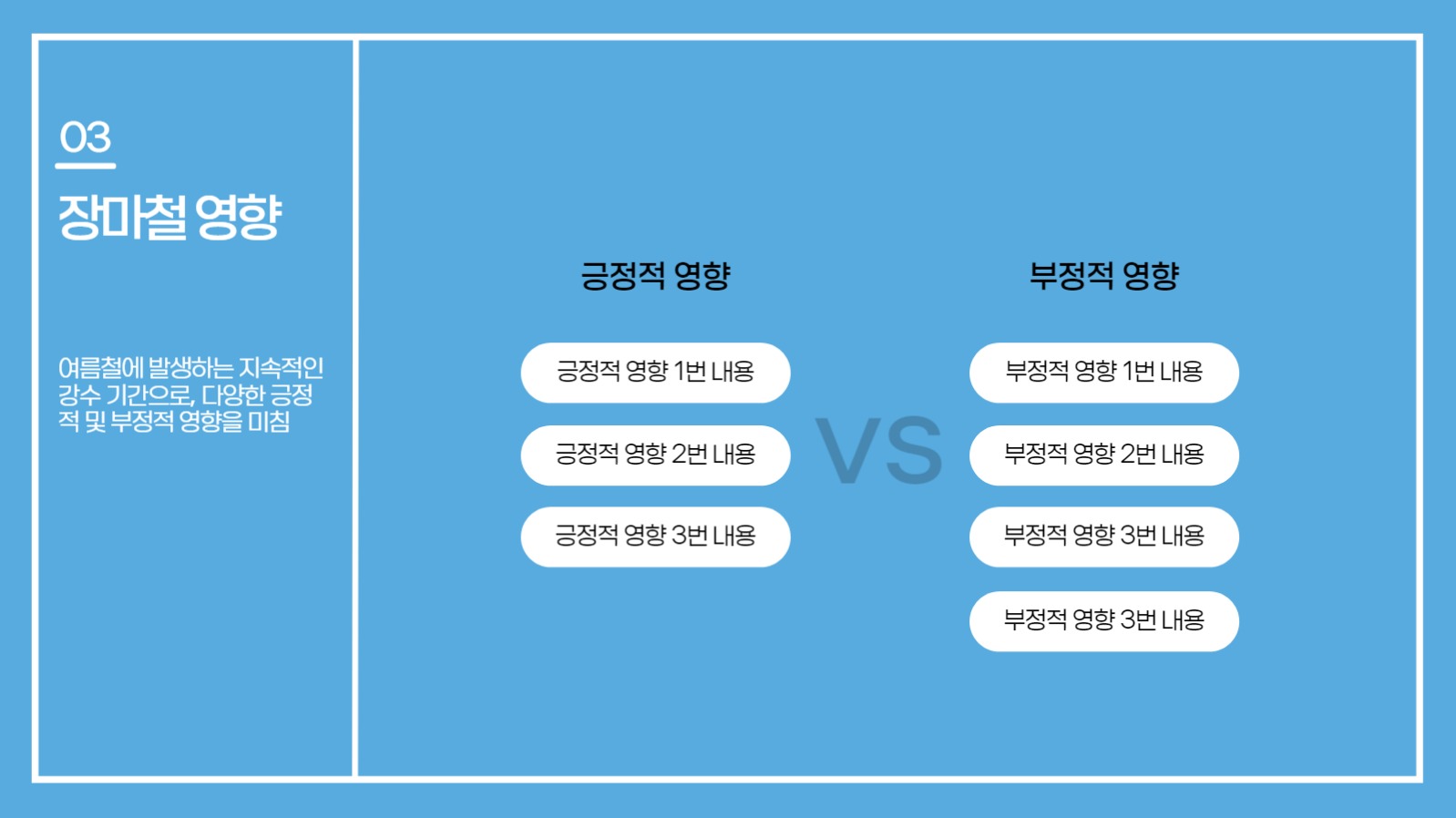 장마철에 대한 프레젠테이션